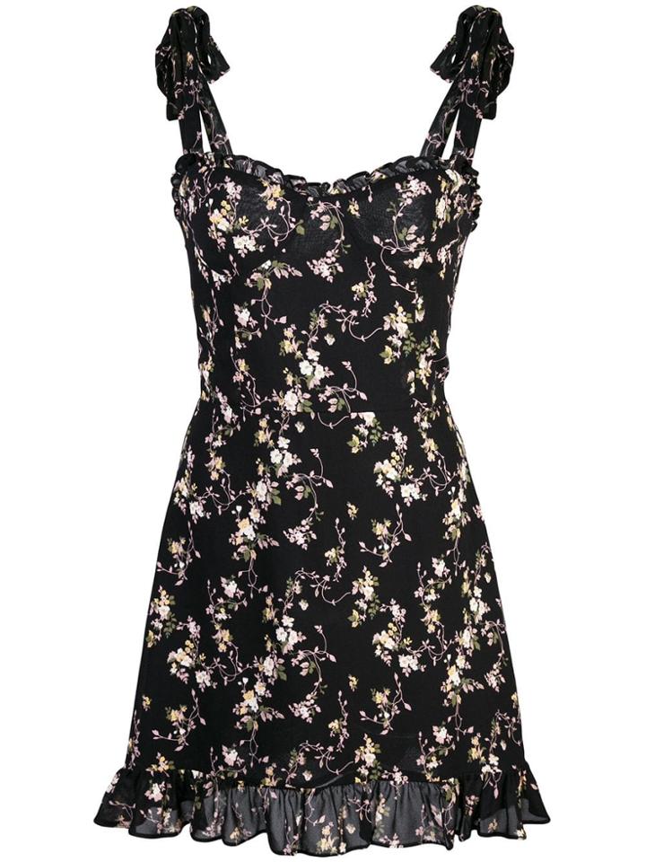 Reformation Christine Floral-print Dress - Black