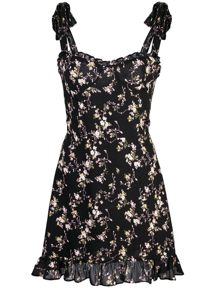 Reformation Christine Floral-print Dress - Black