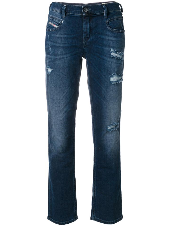 Diesel Distressed Cropped Jeans - Blue