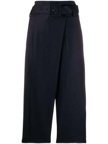Eudon Choi Belted Wide Leg Trousers - Blue
