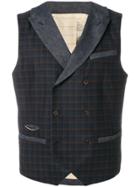 Al Duca D'aosta 1902 Check Double-breasted Waistcoat - Blue