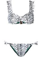 Rixo London Tiger Print Bikini Set - White