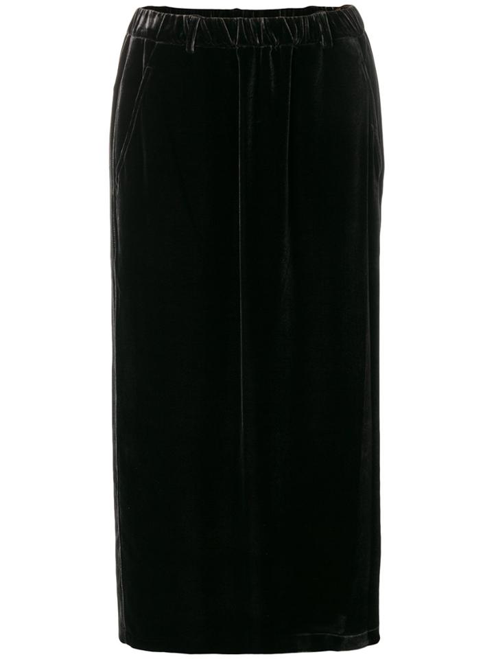 Aspesi Straight Velvet Skirt - Black