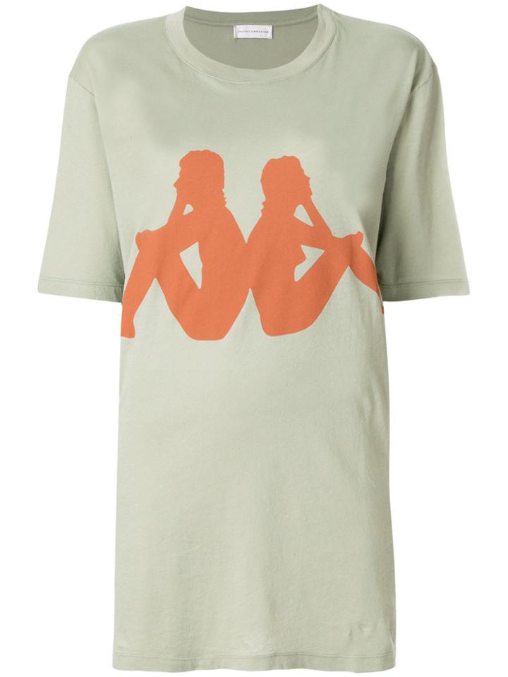 Faith Connexion Kappa Logo Print Boyfriend T-shirt - Green
