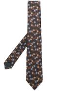 Z Zegna Leaf Embroidery Tie - Brown