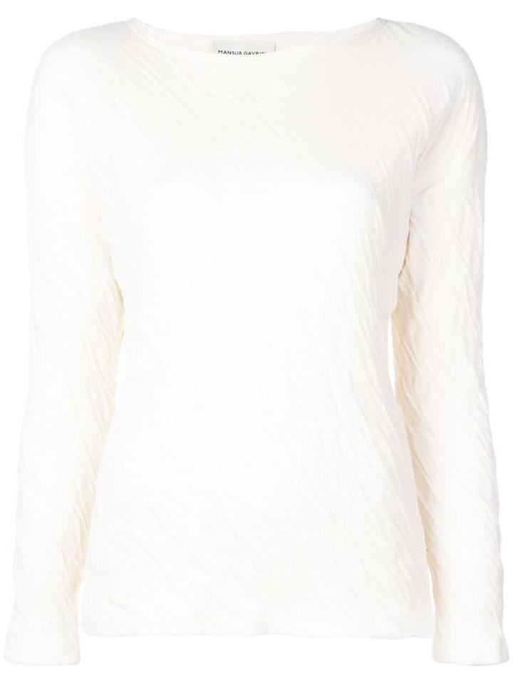 Mansur Gavriel Wavy Jersey Long Sleeve Top - Neutrals