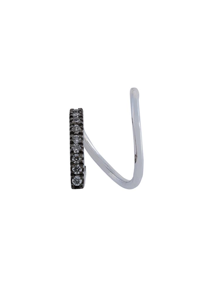Maria Black Bela Mono Diamond Earring (left) - Metallic