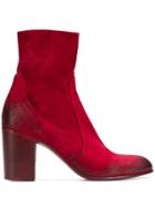 Strategia Distressed Ankle Boots - Red