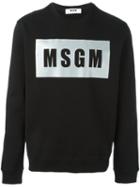 Msgm Logo Print Sweatshirt, Men's, Size: Medium, Black, Cotton