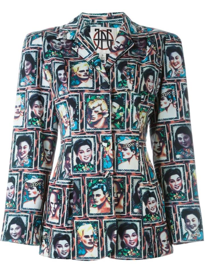 Jean Paul Gaultier Vintage Faces Print Jacket