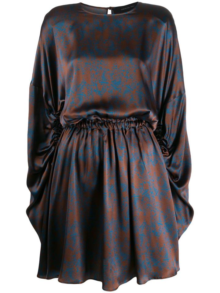 Federica Tosi Long-sleeve Shift Dress - Brown