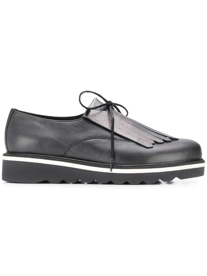 Tommy Hilfiger Fringed Platform Shoes - Black
