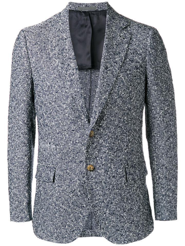 Eleventy Flap Pockets Blazer, Size: 48, Blue, Polyamide/linen/flax/cotton/cupro