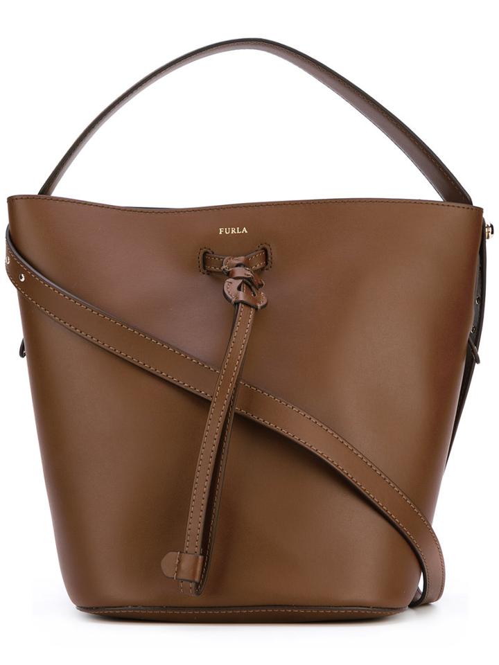 Furla - Removable Strap Bucket Bag - Women - Leather - One Size, Brown, Leather