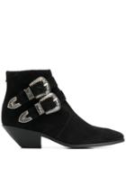 Saint Laurent West Western Ankle Boots - Black