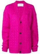 Matthew Adams Dolan Loose Fit Knitted Cardigan - Pink & Purple