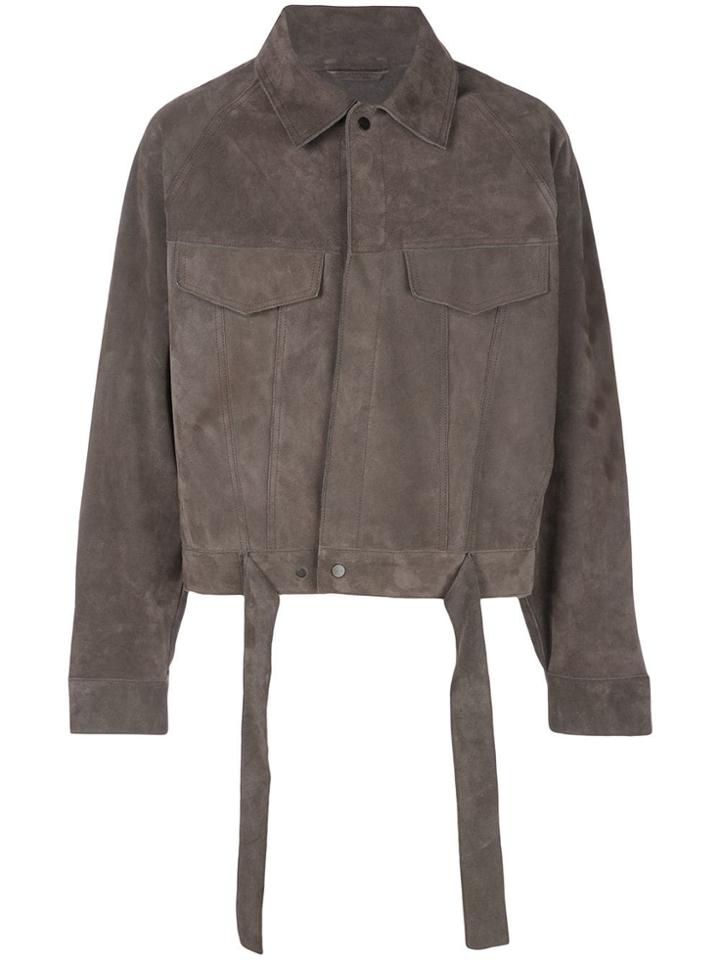 Fear Of God Cropped Suede Jacket - Grey