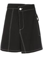 Proenza Schouler Pswl Asymmetrical Utility Cotton Pocket Skirt - Black