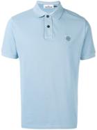 Stone Island Logo Patch Polo Shirt, Men's, Size: Medium, Blue, Cotton