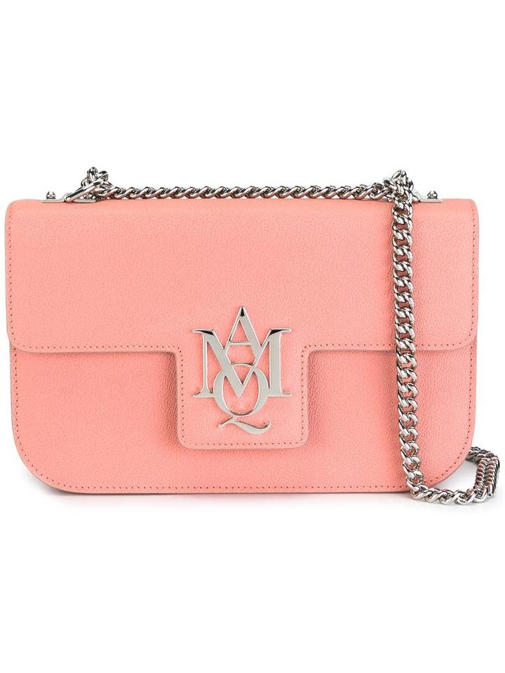 Alexander Mcqueen Insignia Satchel, Women's, Pink/purple, Calf Leather
