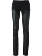 Givenchy Panelled Skinny Trousers, Women's, Size: 40, Black, Cotton/spandex/elastane/lamb Skin