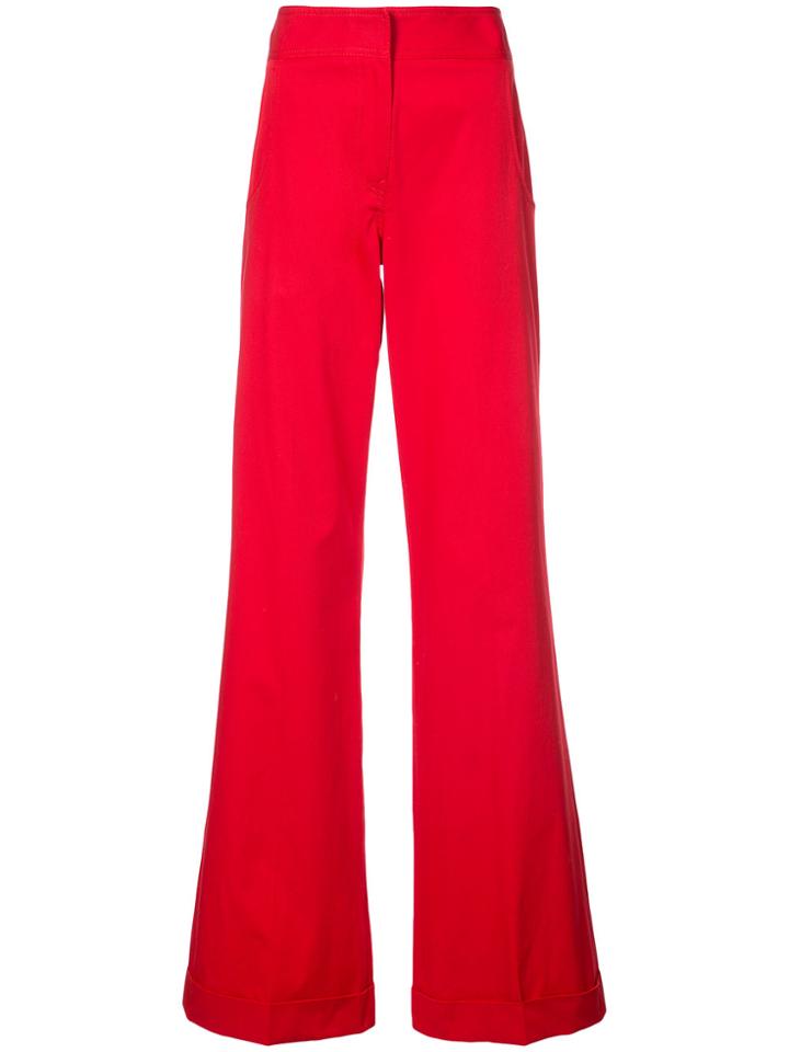 Derek Lam Wide Cuff Trouser - Red
