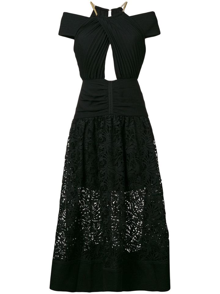 Self-portrait Halter Chain Gown - Black
