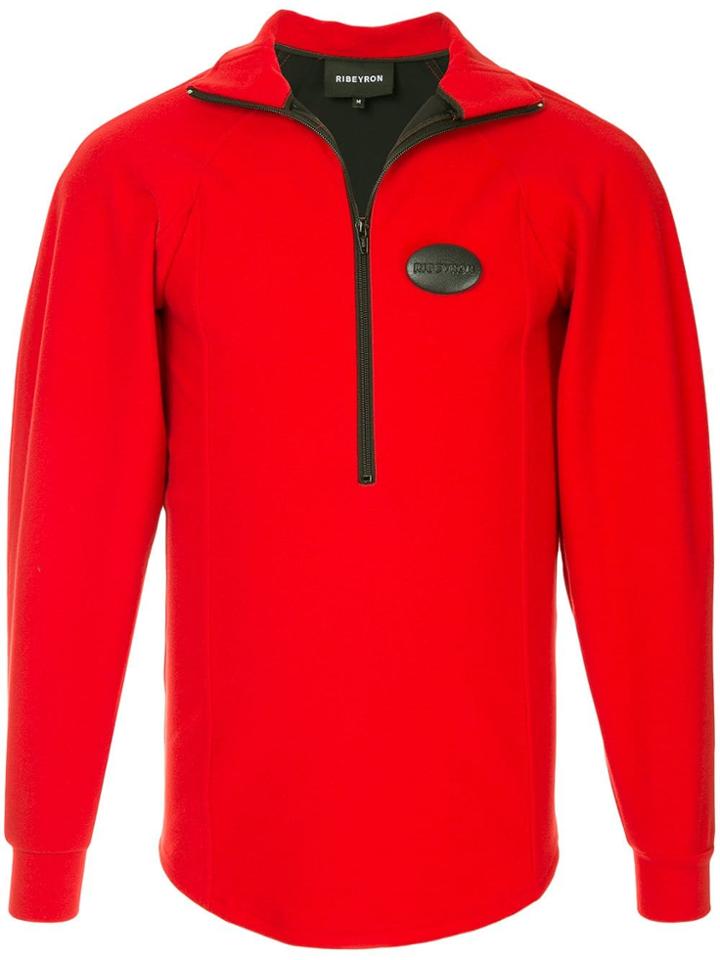 Ribeyron Logo Patch Fleece Jumper - Red