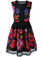 Alberta Ferretti - Printed Sleeveless Shift Dress - Women - Cotton - 42, Black, Cotton