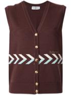 Burberry Pre-owned Graphic Trim Vest - Brown