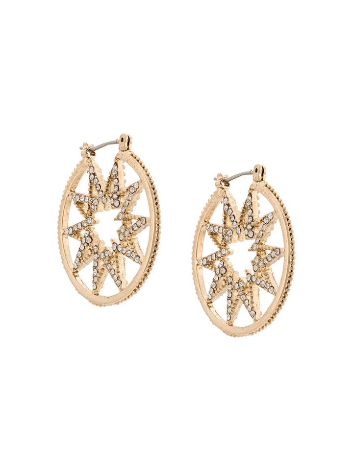 Marchesa Notte Star Hoop Earrings - Yellow & Orange