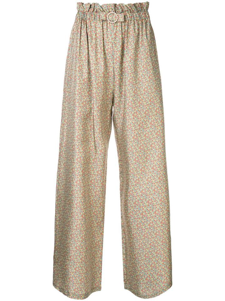 Shrimps Libra Silk Printed Trousers - Green