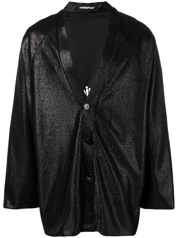 Styland Metallic Buttoned Jacket - Black
