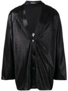 Styland Metallic Buttoned Jacket - Black