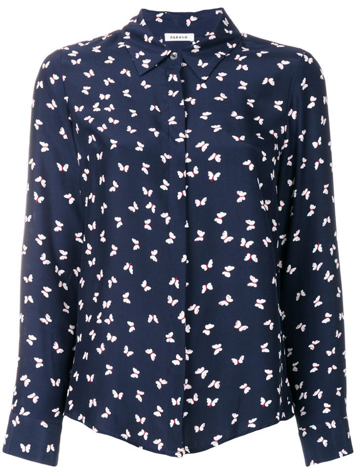 P.a.r.o.s.h. Butterfly Print Shirt - Blue