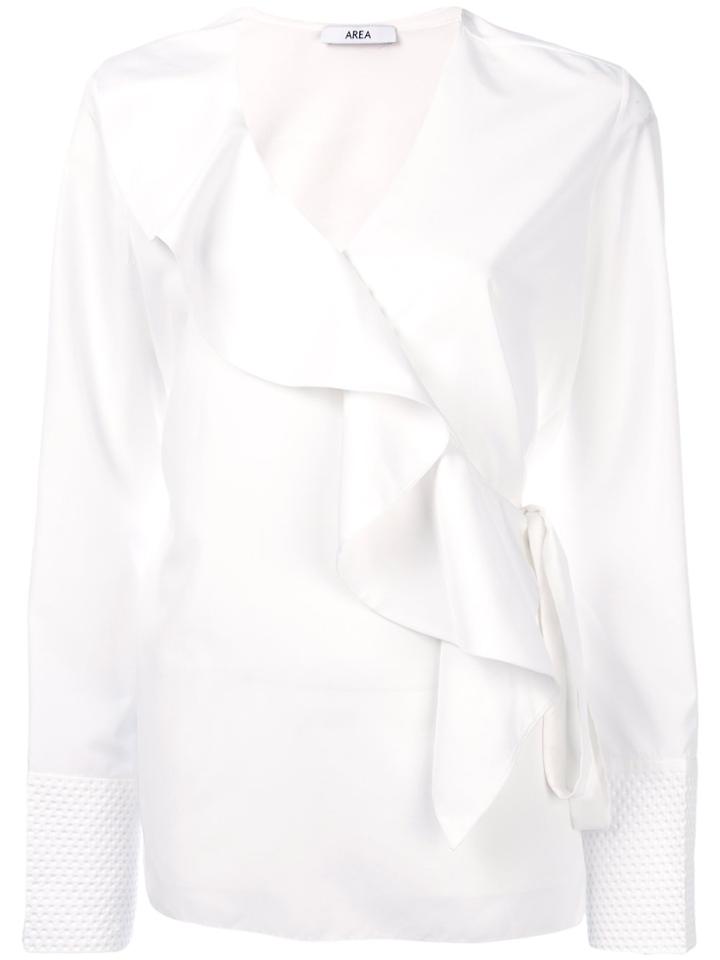 Area Ruffle-front Blouse - White