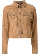 Guild Prime Fringed Jacket, Women's, Size: 34, Brown, Cupro/goat Skin