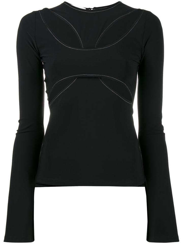 Beaufille Cutout Front Jersey Top - Black