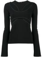 Beaufille Cutout Front Jersey Top - Black