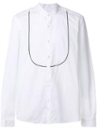 Low Brand Piped Bib Collarless Shirt - White