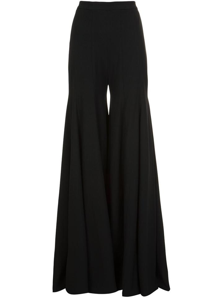 Brandon Maxwell Super Flared Trousers, Women's, Size: 10, Black, Polyester/spandex/elastane