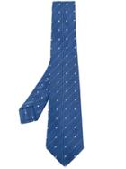 Kiton Polka Dot Embroidered Tie - Blue