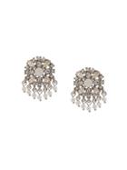 Marchesa Notte Beaded Crystal Studs - Grey