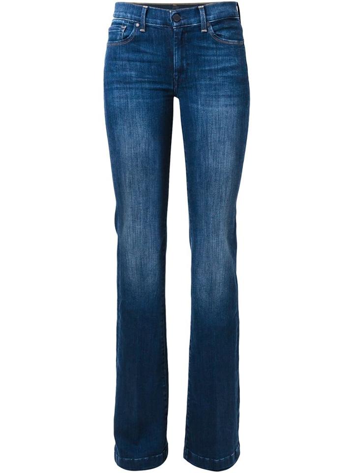 7 For All Mankind Bootcut Jeans, Women's, Size: 25, Blue, Cotton/polyester/spandex/elastane