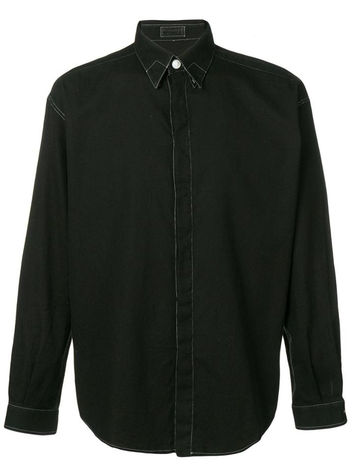 Versace Pre-owned Contrast Stitching Detailed Shirt - Black