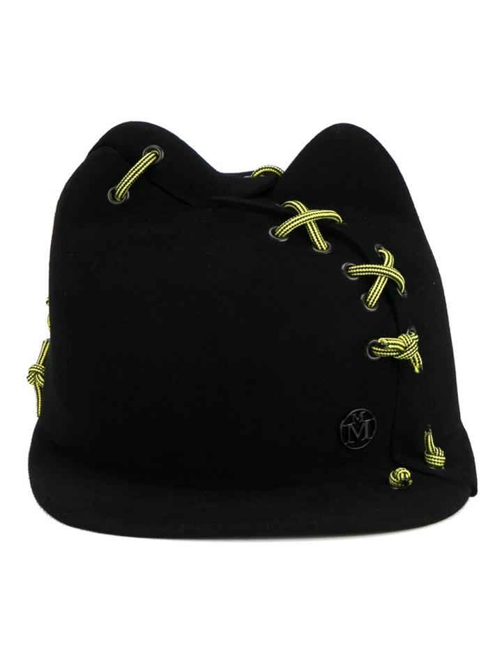 Maison Michel Stitch Detail Straight Peak Hat
