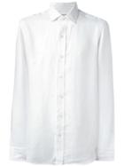 Salvatore Piccolo Sport Shirt, Men's, Size: 42, White, Linen/flax