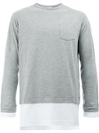 Wooster + Lardini Layer Effect Long Sleeve Top, Men's, Size: Large, Grey, Cotton