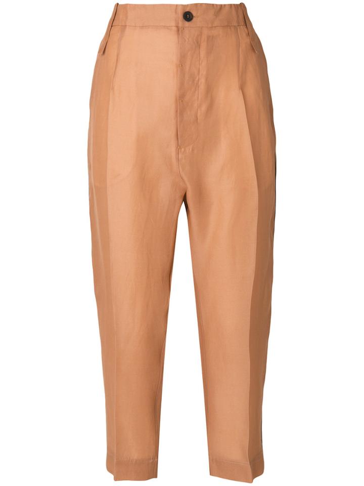 Lost & Found Ria Dunn Cropped Tailored Trousers - Yellow & Orange