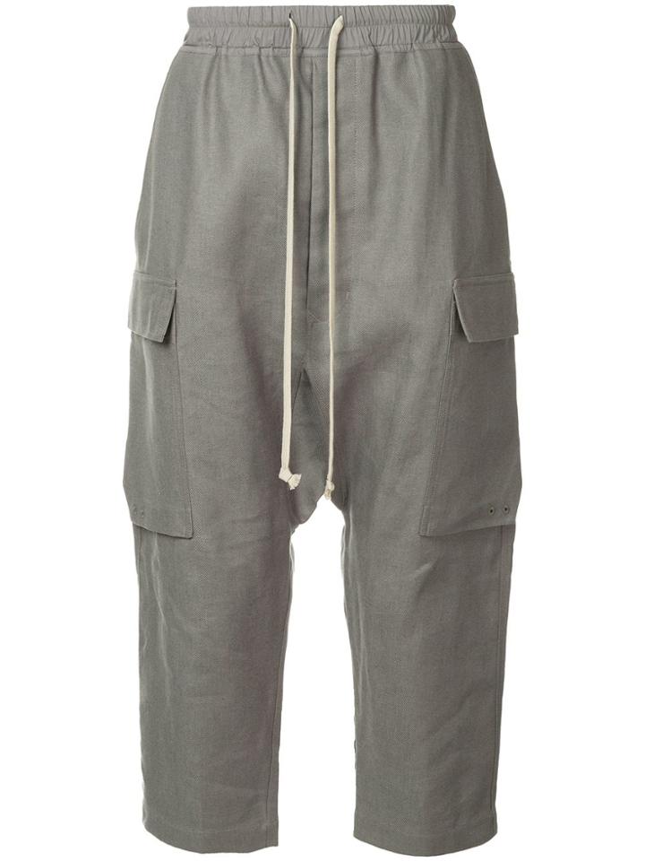 Rick Owens Cropped Cargo Trousers - Grey